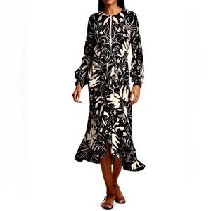 $1750 Johanna Ortiz Honrando Susraices floral midi Dress.